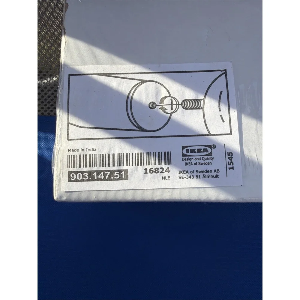 IKEA BEFOGAD Metal Finials White for Curtain Rod 903.147.51 Pack Of 2 NIB New